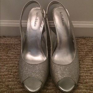 Kelly&Katie silver sparkle heels