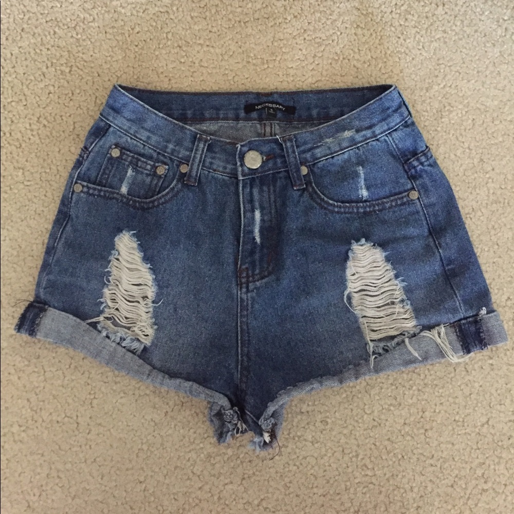 Distressed hi-rise Necessary Clothing denim shorts