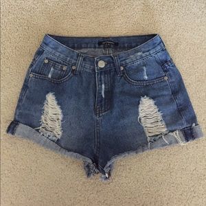 Distressed hi-rise Necessary Clothing denim shorts