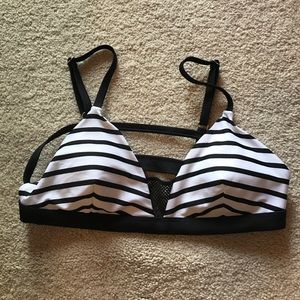 White and black striped bathing suit from Target