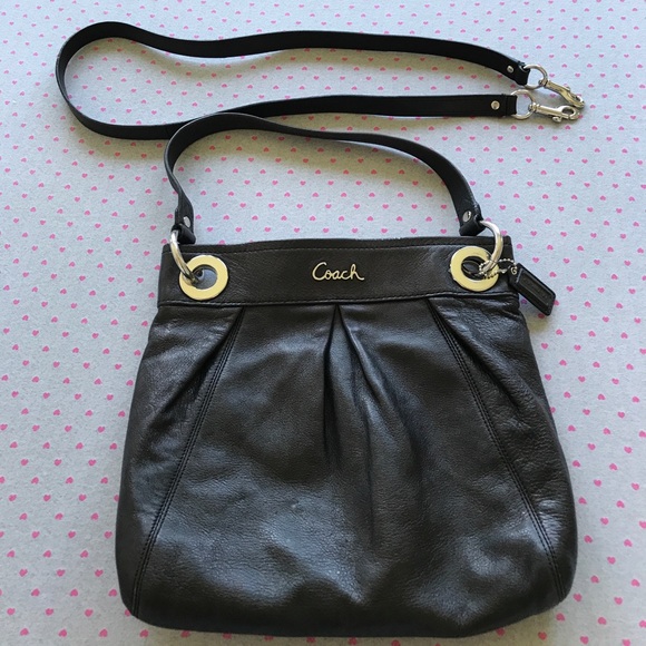 Coach Handbags - FINAL PRICE DROP Black Leather Coach Crossbody Bag