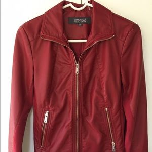 Red Kenneth Cole Reaction Leather Jacket