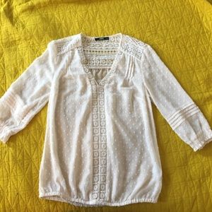 White Laced Sleeve Blouse