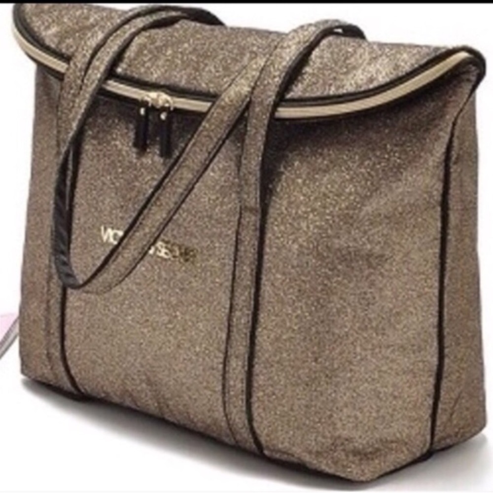 Victoria's Secret sparkling gold tote