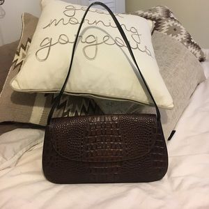 NWOT Vintage BRAHMIN Croc Black/Brown Day Bag