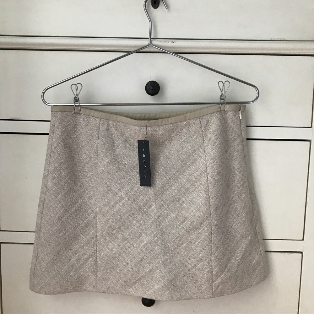 NEW Theory Leather Trim Skirt