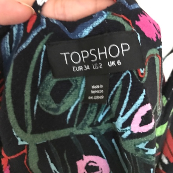 TOPSHOP Tropical Pattern Dress - Picture 4 of 4