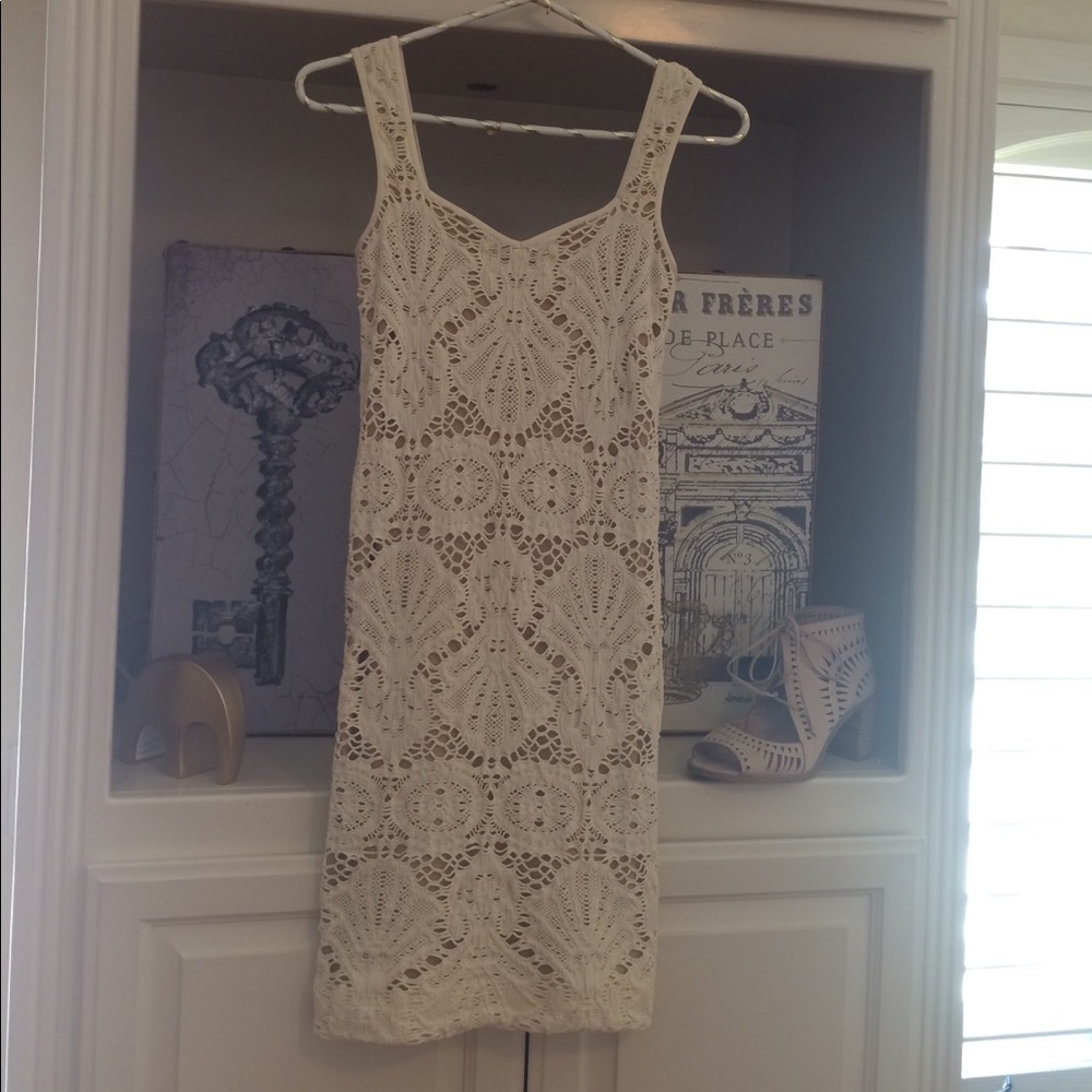 Free people cream crochet dress M