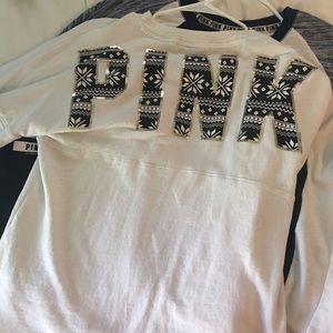 white Victorias secret sweatshirt