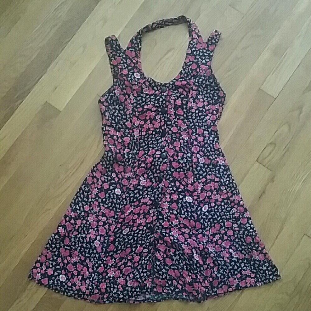 Black and pink floral sundress