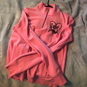 PINK collared 1/4 zip up