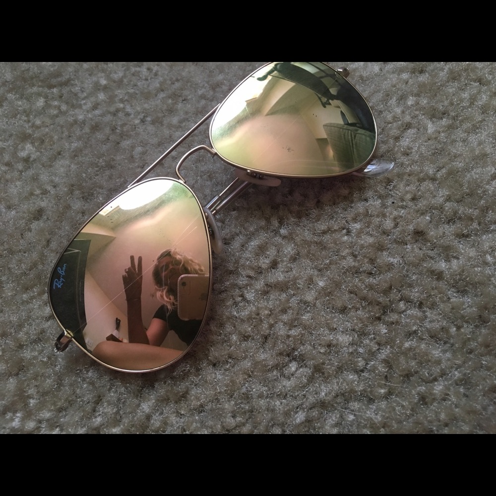 Rayban Aviator Gold Frame Copper Pink Mirror Lense
