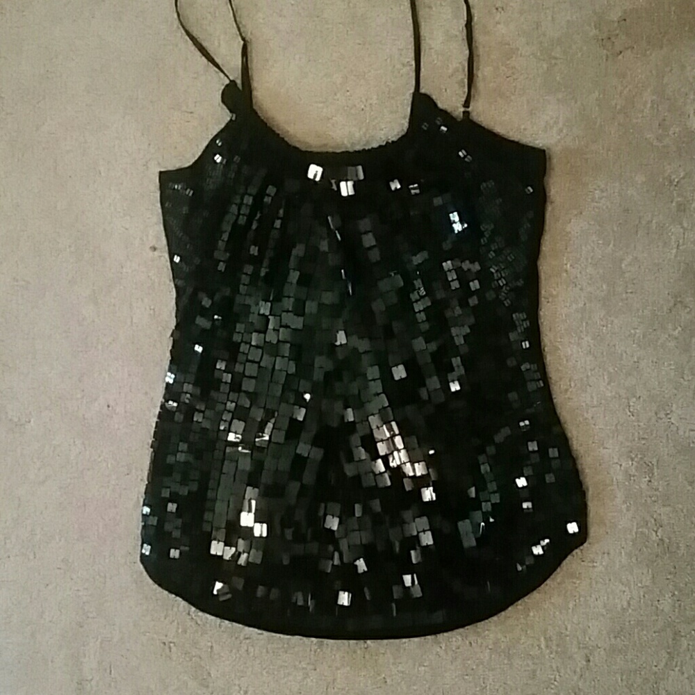 Black sequin dress top