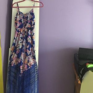 Floral Blue Maxi Dress