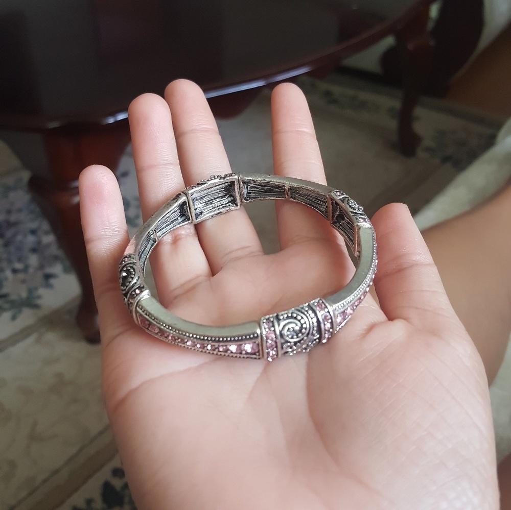 A pink bracelet