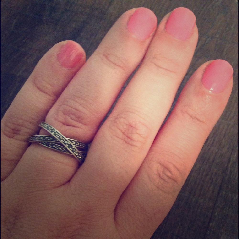 Sterling silver Marcasite interlocking rings