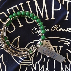 Carole of Nordstroms green & silver bead bracelet
