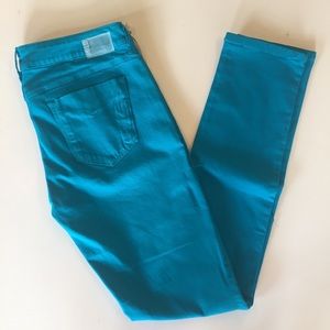 Teal Mid Rise Skinny Jean
