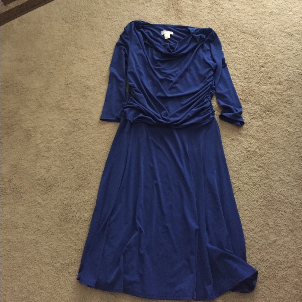 Blue knit dress