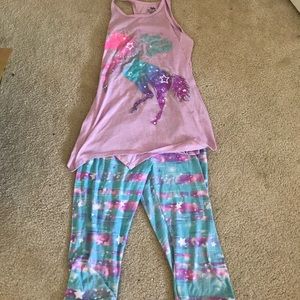 Girls size 12 justice pajama set