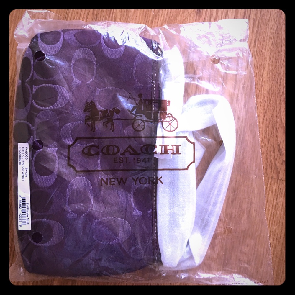 Coach Purple Large Wristlet