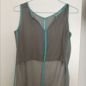 Elie tahari high low sheer blouse