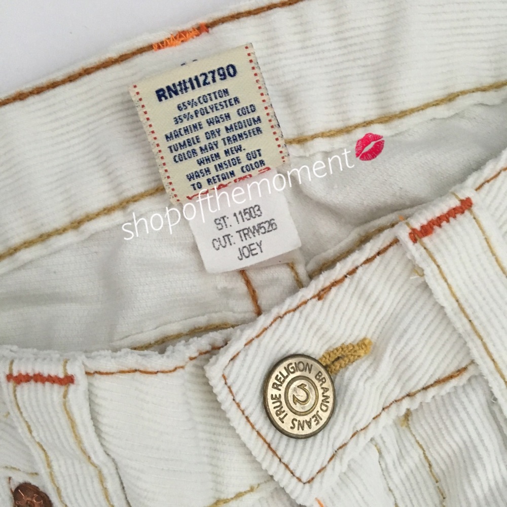 🦄🆕 True Religion ʊ Joey Flare Leg Cord ʊ Bone - Picture 5 of 8