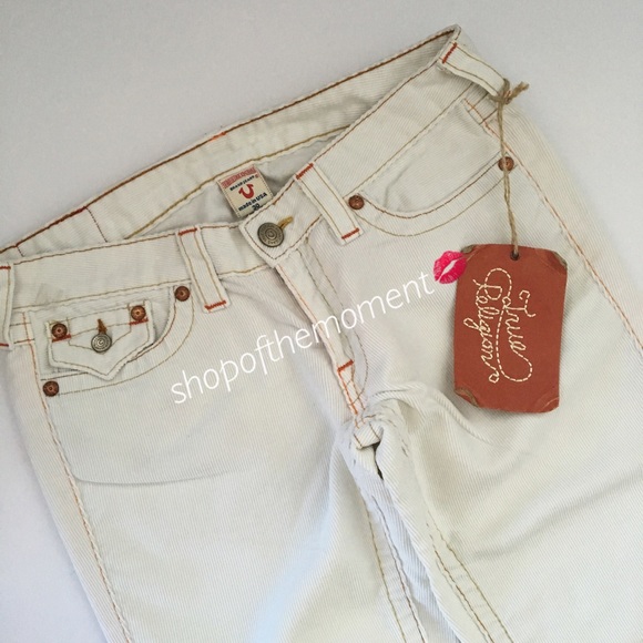 🦄🆕 True Religion ʊ Joey Flare Leg Cord ʊ Bone - Picture 2 of 8