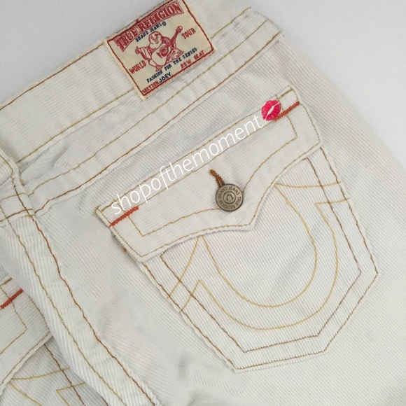 🦄🆕 True Religion ʊ Joey Flare Leg Cord ʊ Bone - Picture 7 of 8
