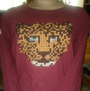 Tiger sketch crop top sweater