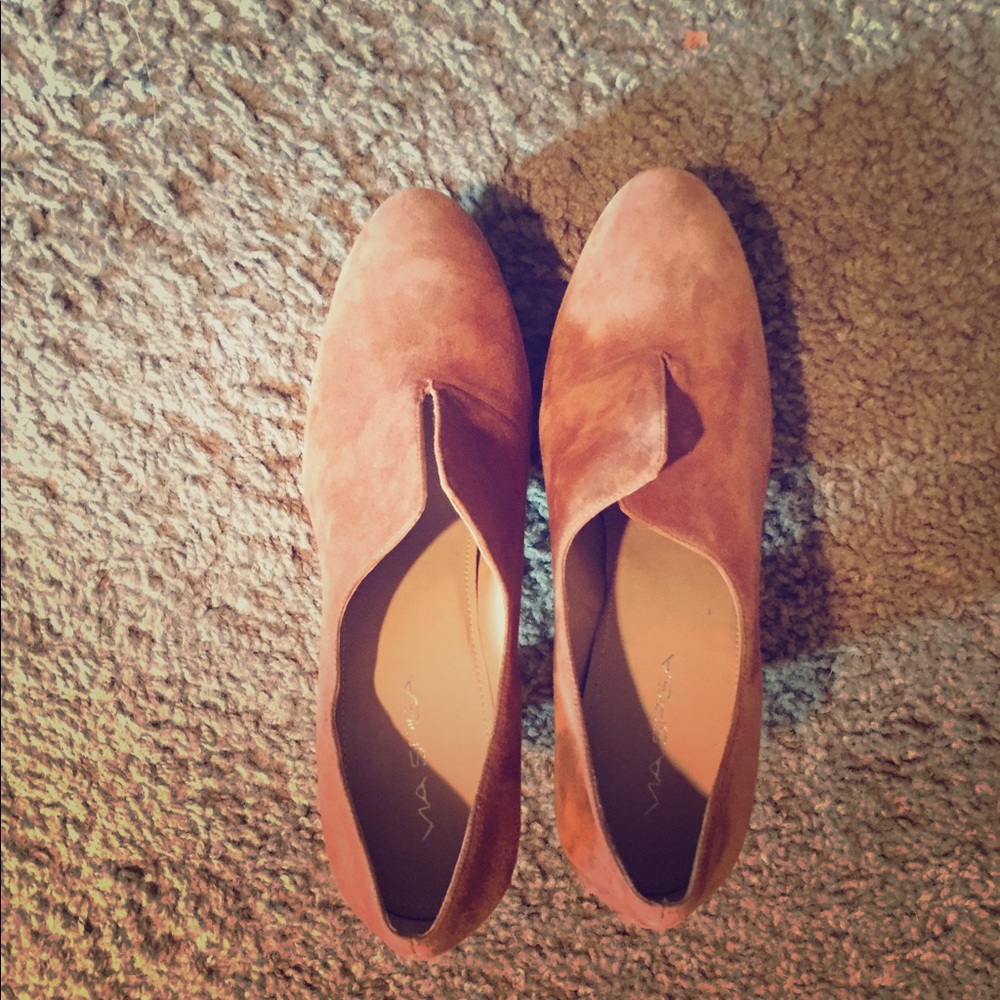 Brown suede booties
