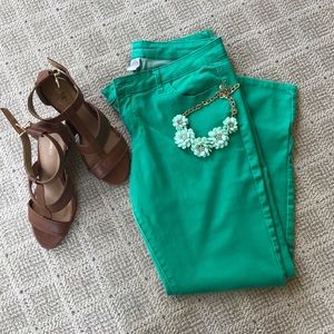 Emerald Green Ankle Skinny Jeans