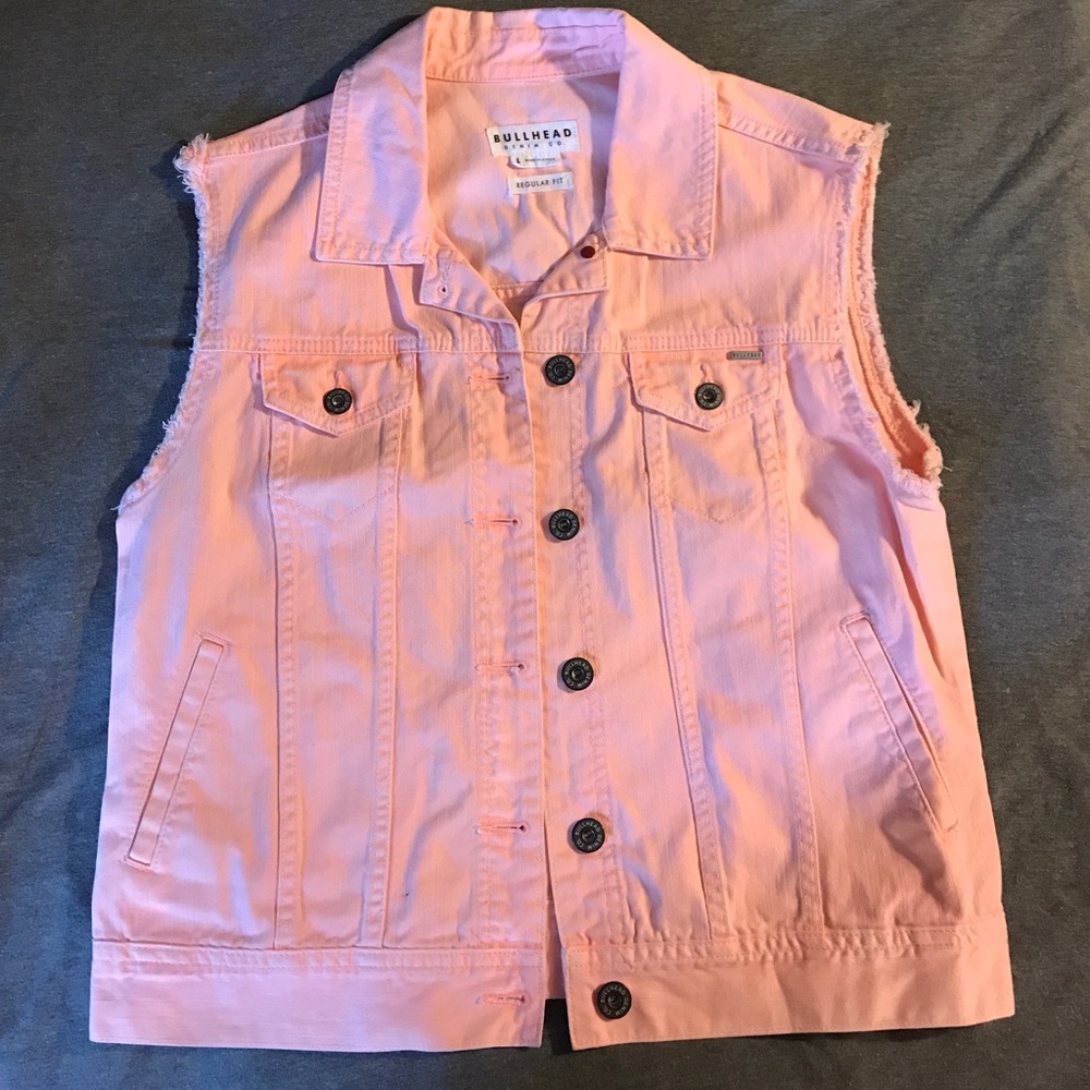 Denim cut off vest