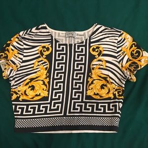 90s Versace Baroque Print Crop Top