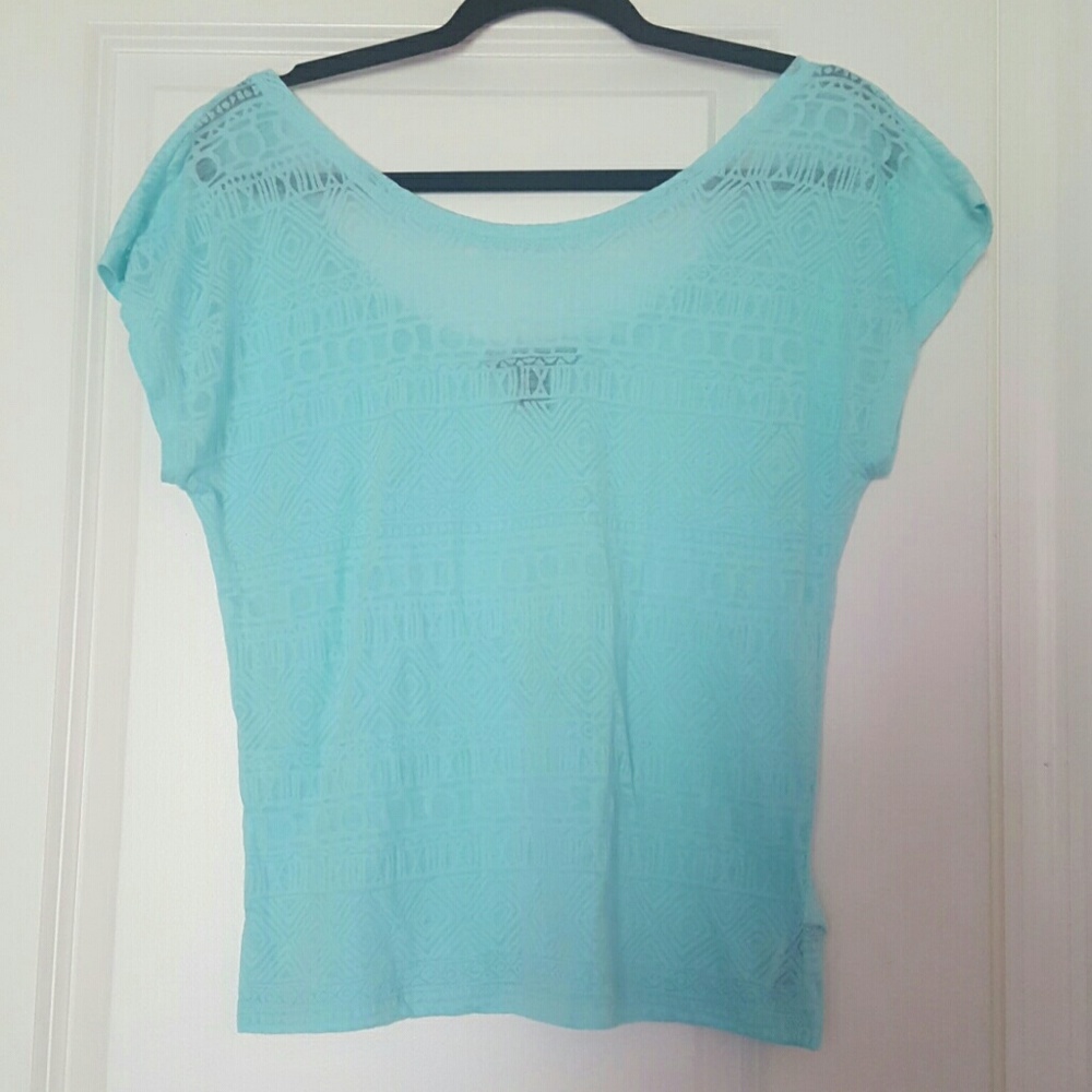 Light Blue Tribal Print Top