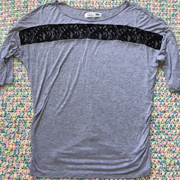 Old Navy Tops - Old Navy Maternity shirt with black lace detail