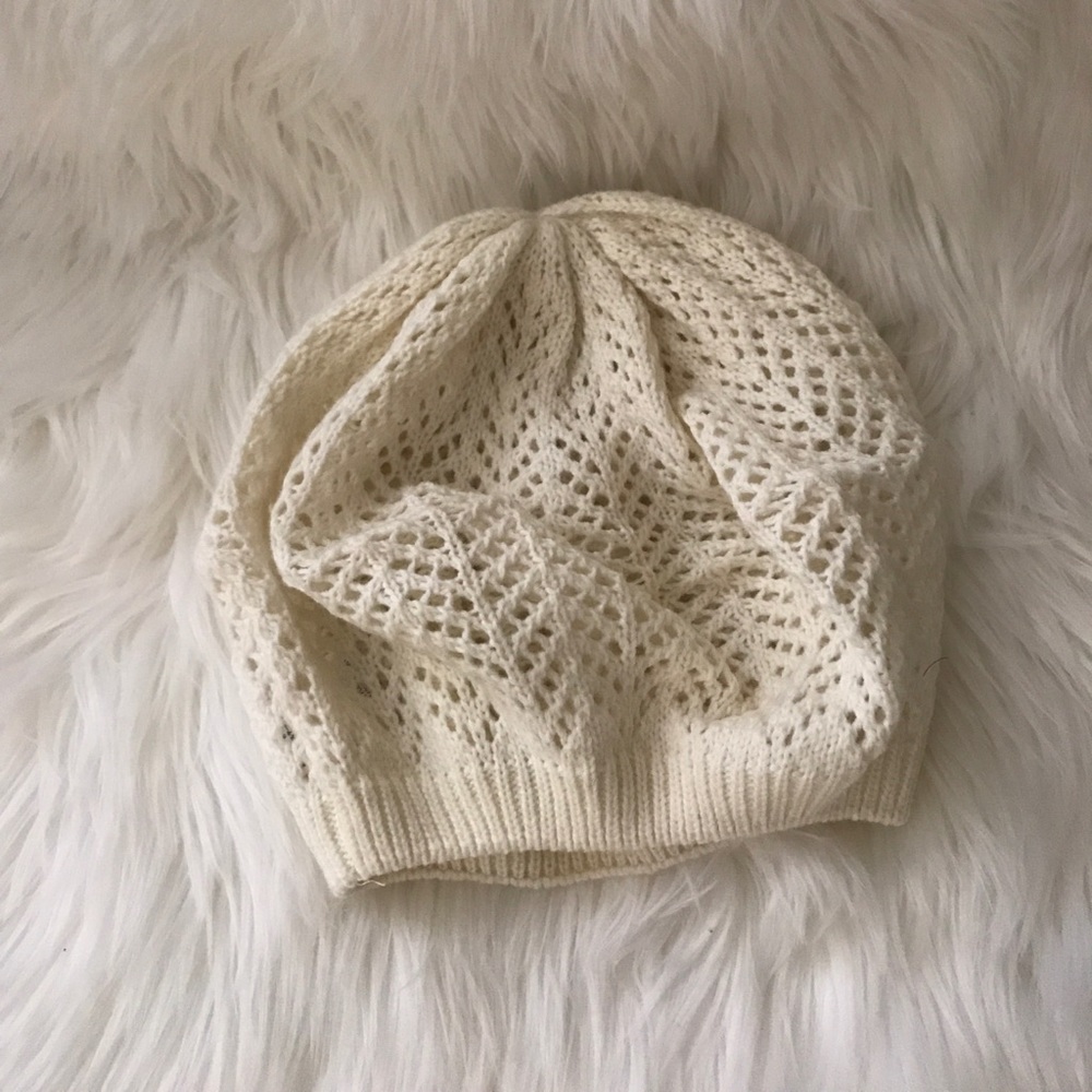 Off White Knitted Beanie