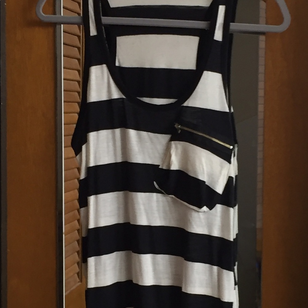 Zipper Striped Tank Top
