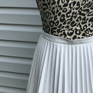 NEW White Vegan Leather Pleated Mini Skirt
