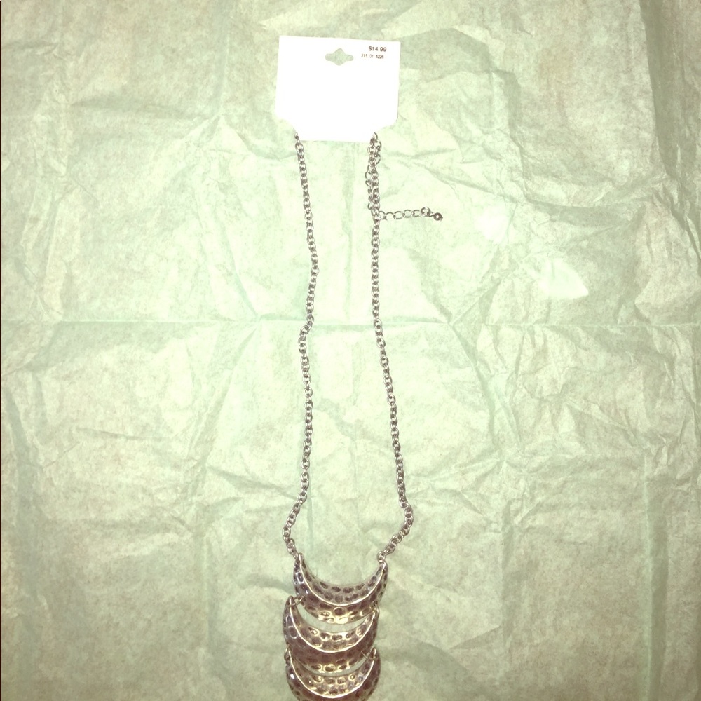 Silver fashion necklace.