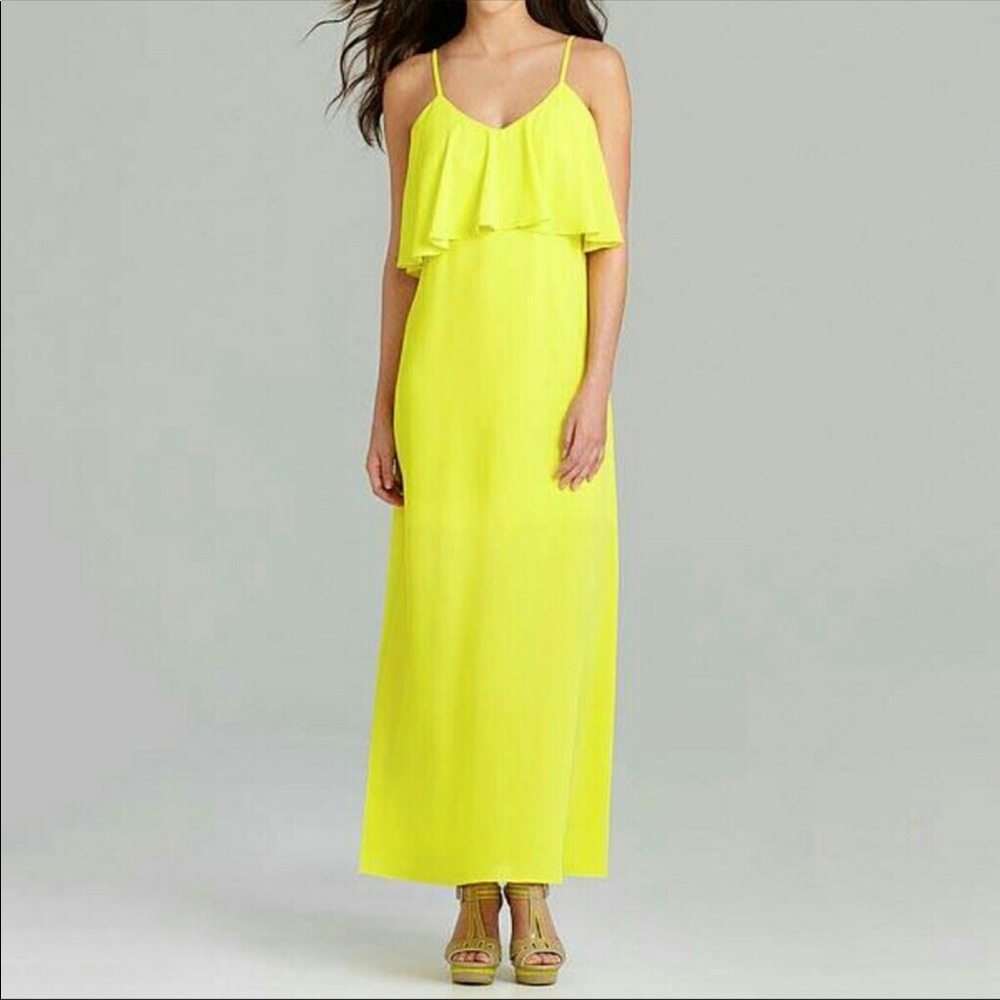 Gianni Bini Yellow Spaghetti Strap Maxi Dress