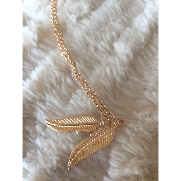 Gold Feather Necklace - Picture 2 of 4