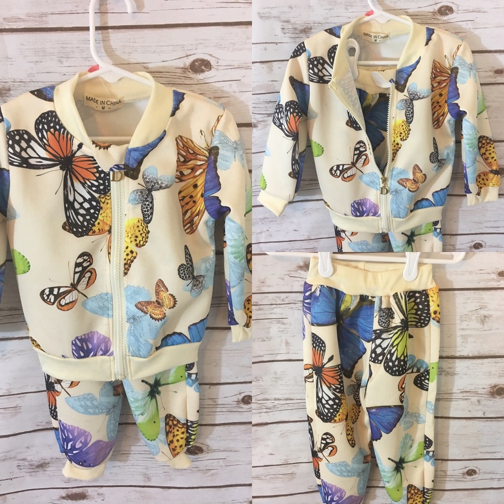 Butterfly 🦋 2 piece jacket and pant set baby girl