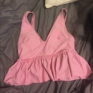 Kortni jeane v neck bubble gum pink swim top
