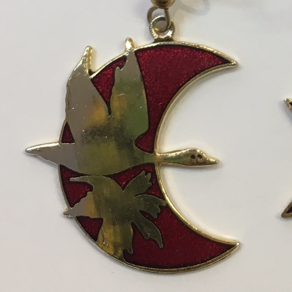 asymmetrical moon and star earrings - Picture 2 of 4