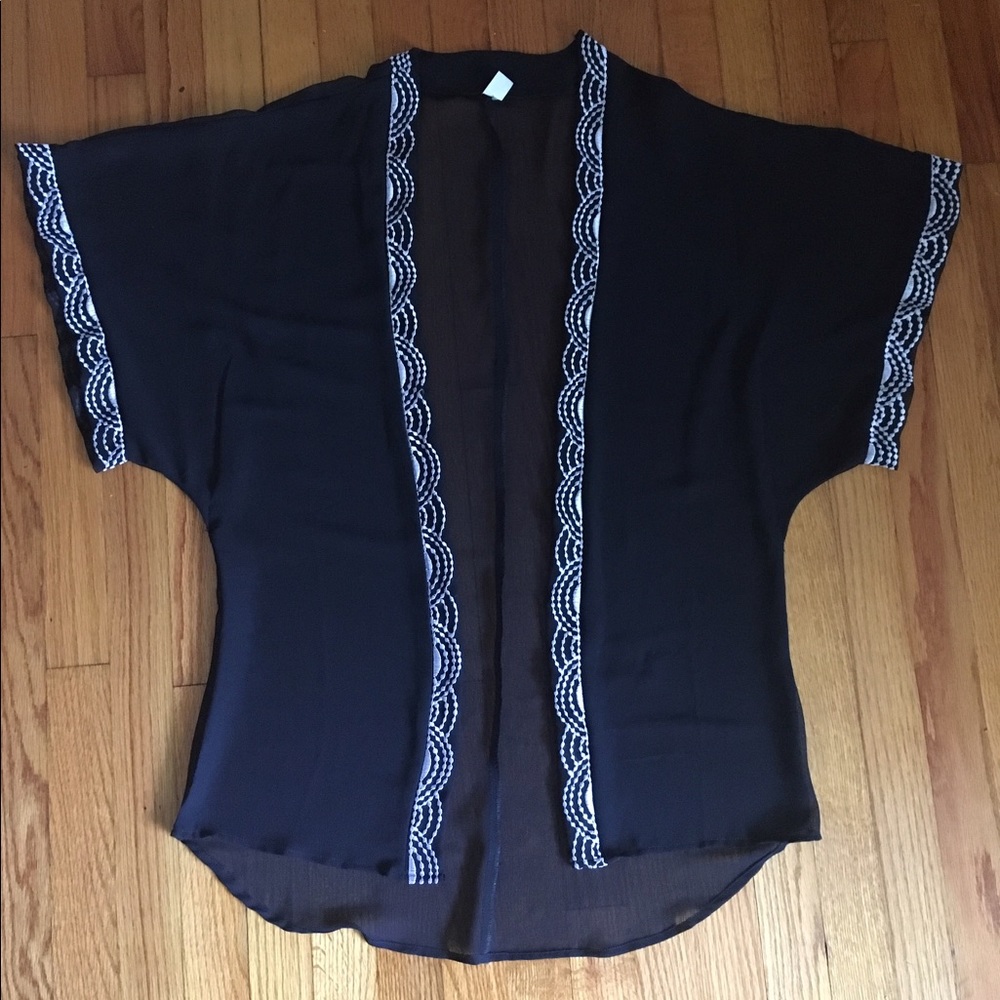 Oversized sheer kimono