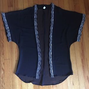 Oversized sheer kimono