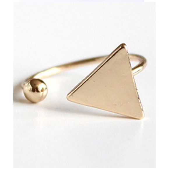 Gold Triangle Ring - Picture 2 of 4
