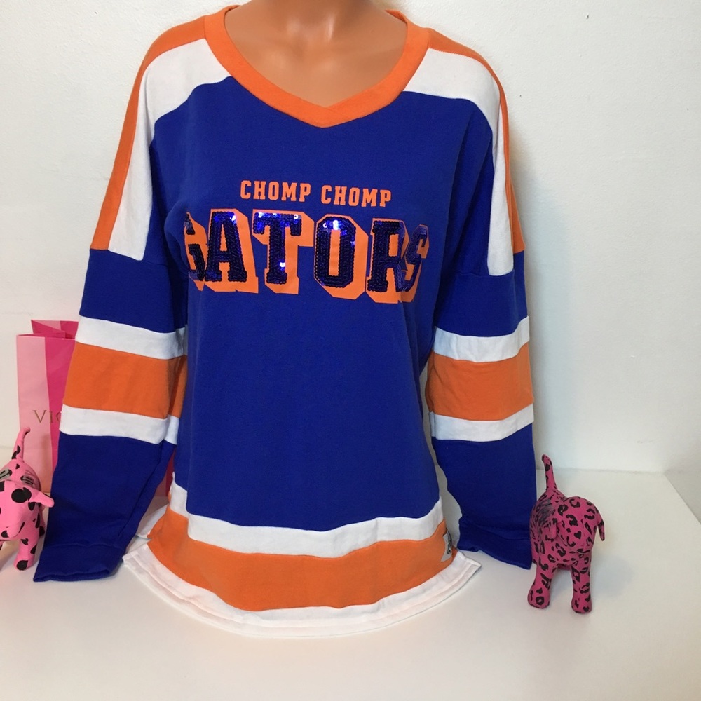 NEW PINK VS BLING CHOMP CHOMP GATORS SWEATSHIRT