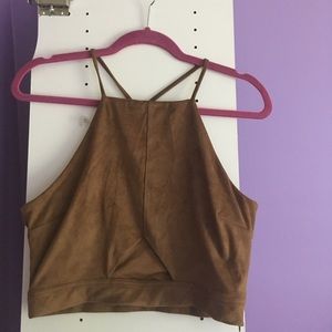 Faux Suede Festival Crop Top